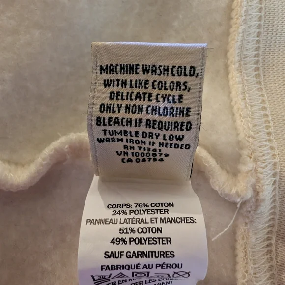 LL Bean Women's Quilted Full Zip Sweatshirt, Size XL, Cream - Picture 4 of 14